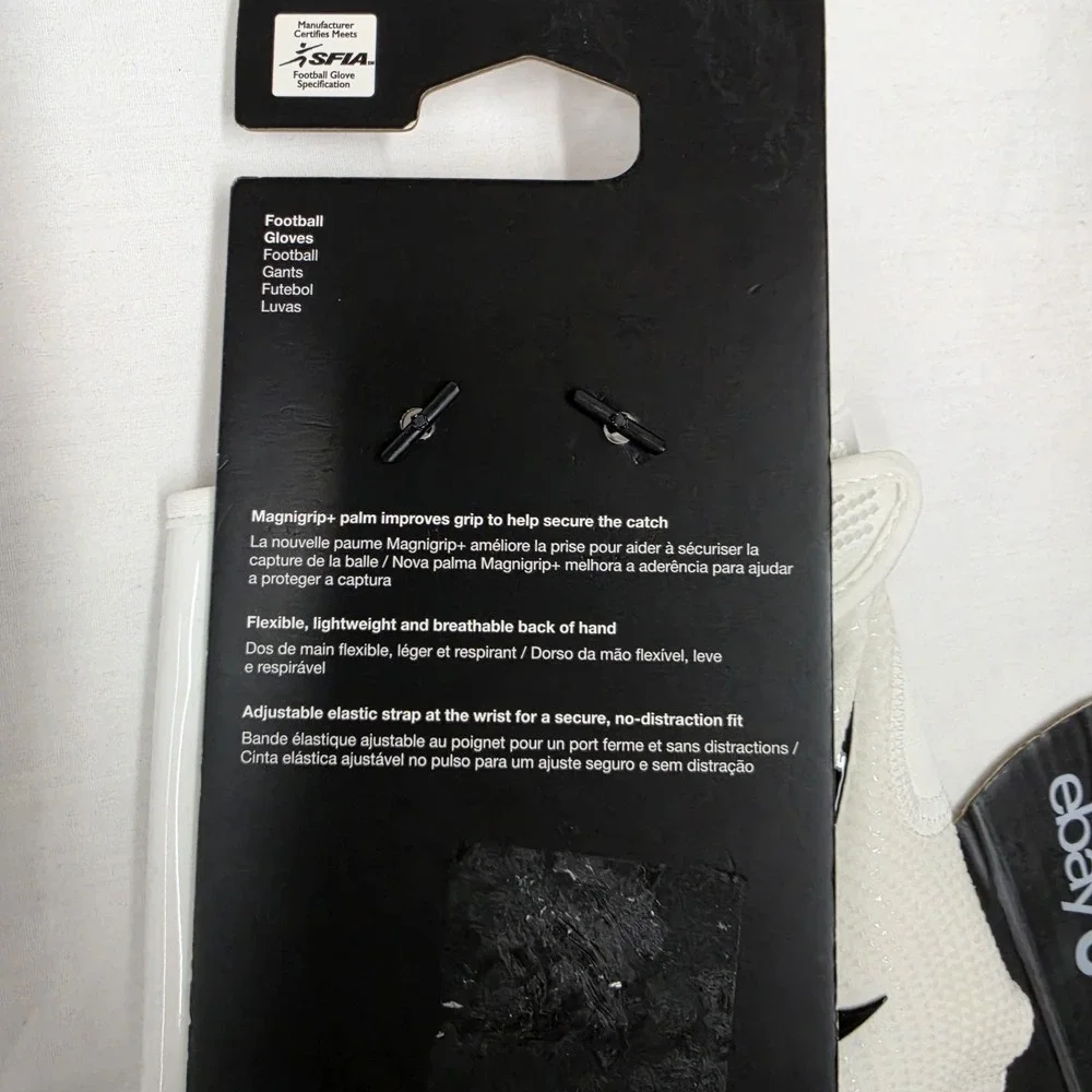 Nike Vapor Jet Football Gloves White Black Men's Size XXLarge